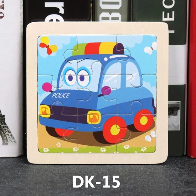 DK-15 Горячая 9/20 ломтик детская игрушка-Паззл животные и транспортные средства деревянные пазлы детские развивающие обучающие игрушки для детей подарок - Цвет: DK-15