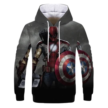 

2019 New 3D Print Marvel Superhero Deadpool 2 Hoodie Men Women Casual Hoodies Streetwear Hooded Sweatshirt Fashion Funny Clothes