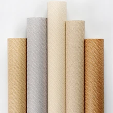 Modern Solid Color Straw Wallpapers Waterproof  PVC Vinyl Wall paper Roll Grey Living Dining Room Knitt Paper Contact