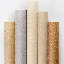 Modern Solid Color Straw Wallpapers Waterproof  PVC Vinyl Wall paper Roll Grey Living Dining Room Knitt Paper Contact