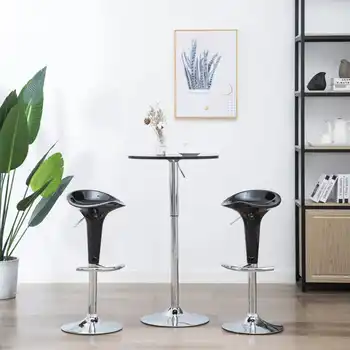 

vidaXL Bar Stools 2 pcs Black Plastic