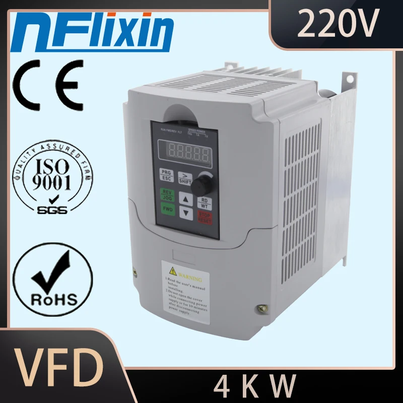Инвертор NFLIXIN VFD 9600 220 В кВт/4 кВт/кВт 1HP преобразователь частоты переменного тока