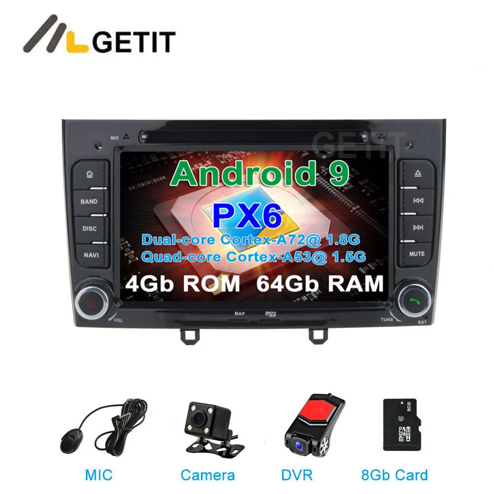 DSP 64G PX6 Android 9 автомобильный DVD видео плеер gps навигация для peugeot 408 308 308SW аудио Радио стерео головное устройство
