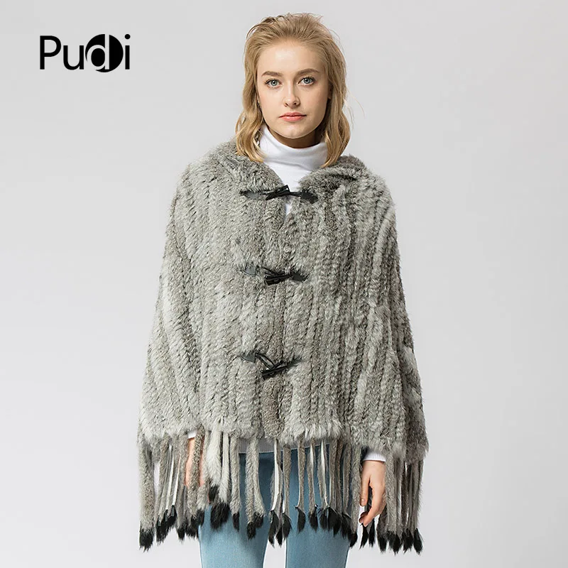 

SRR001 Real Knitted rabbit Fur Shawl poncho stole shrug cape robe tippet wrap Russian women's winter warm coat/outwear
