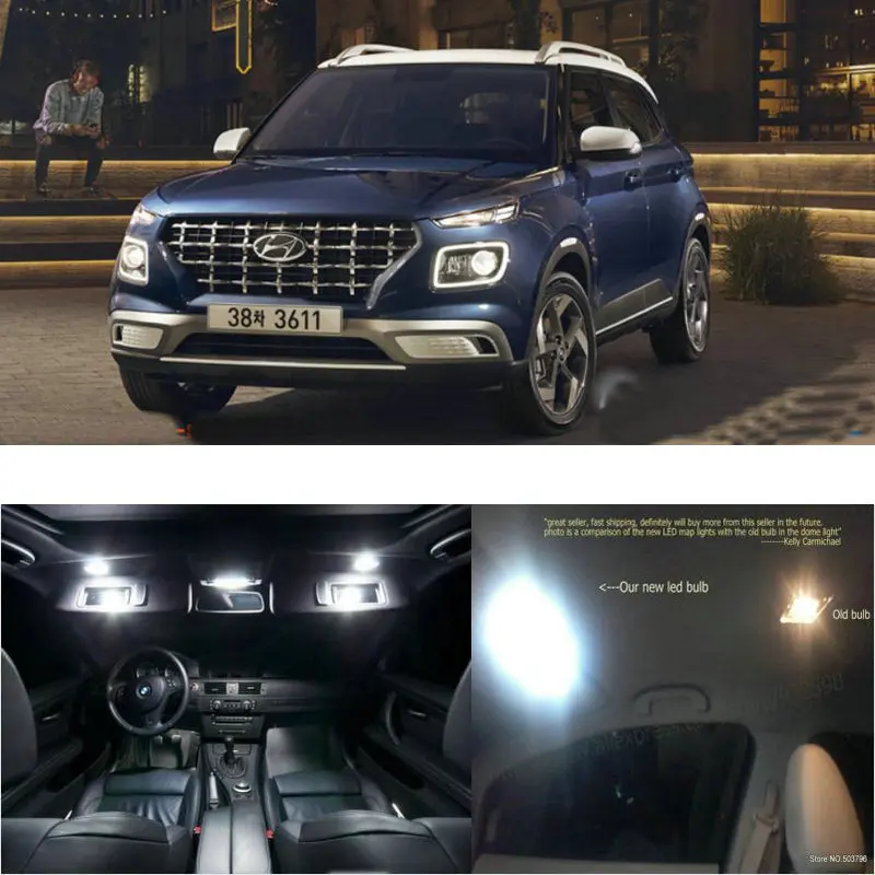 

Светодиодный ные фонари для салона автомобиля Hyundai, Освещение помещения, купольная карта, чтение ног, дверная лампа, без ошибок, 9 шт.