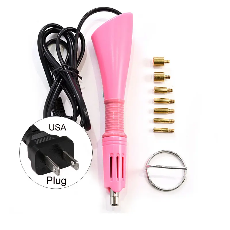 Fast Heated !!! Conversion Plug Purple 7 Tips 5 Seconds Hot Fix Applicator Iron-on Wand Heat-fix Tool стразы Accessories B1979 