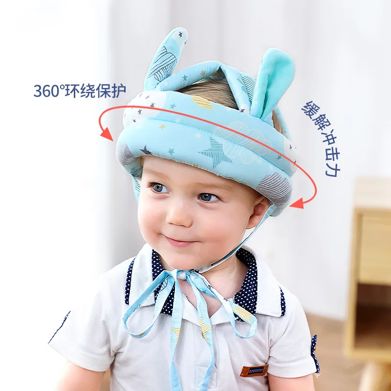 Baby Safety Helmet Infant Protective Hat Toddler Protector Cap Walking  Harness Cotton Adjustable Soft Helmet for Learning to Climb and Walk
