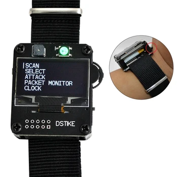 

Deauther Watch V1 Durable OLED Display Clock LED Indicator Packet Monitor Test Tool Wristband Development Board Multi Protection