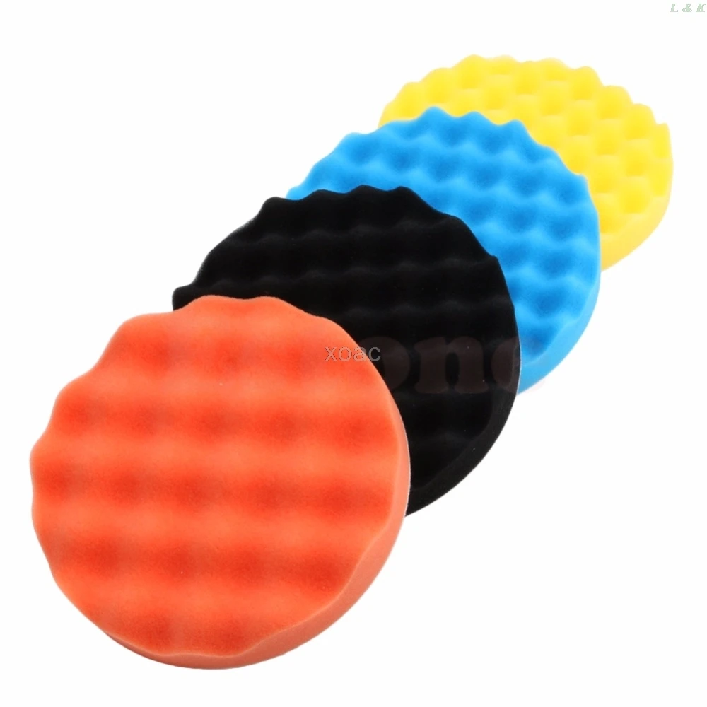 4pcs/Set 3/4/5/6/7 Inch Buffing Sponge Polishing Pad Hand Tool Kit For Car Polisher Wax  individually polished direct use