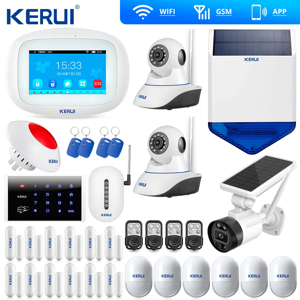 Система сигнализации Kerui K52 с большим сенсорным экраном Wi Fi GSM TFT дисплей домашняя