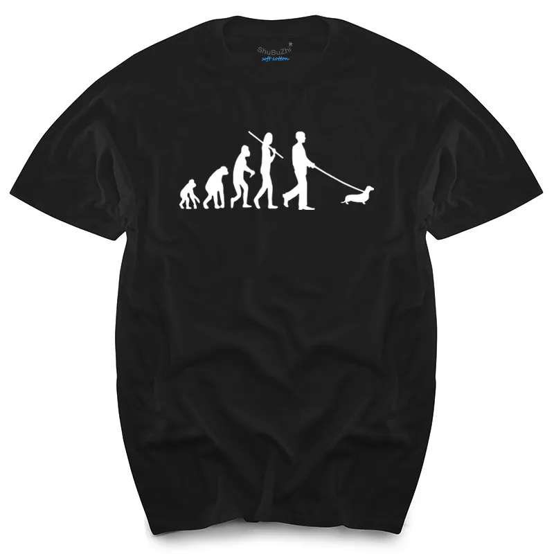 Купить Футболка Evolution с таксой Мужская хлопковая рубашка надписью doger lover все цвета и | Мужские футболки (1005001552129777)