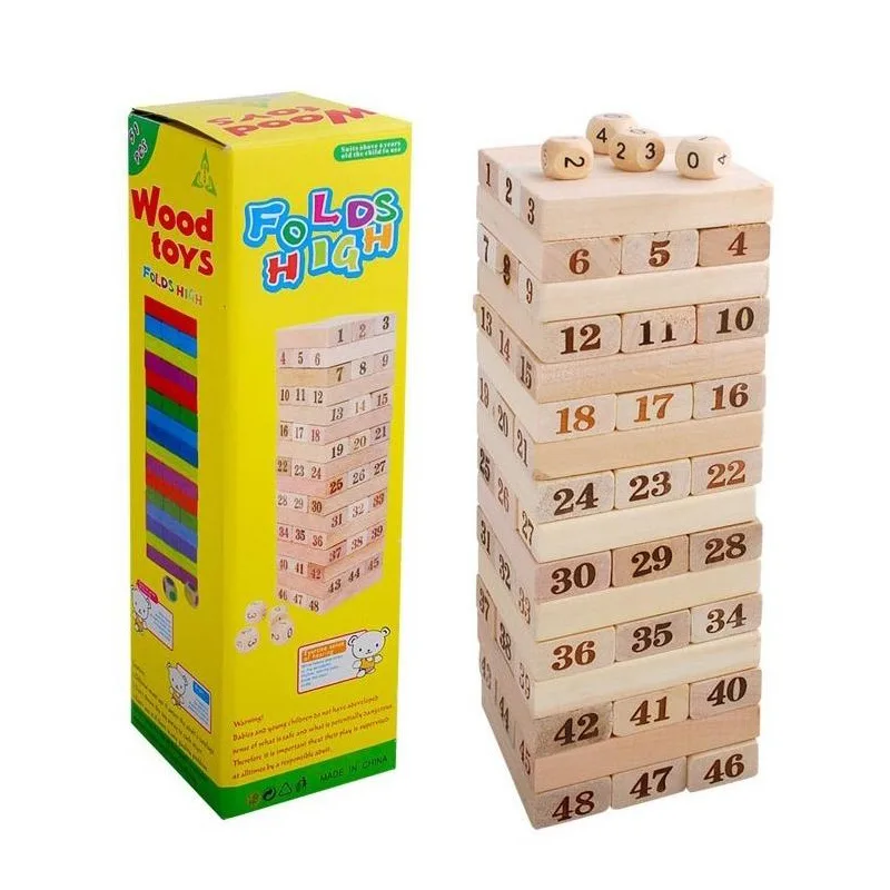 

48 Grain Large Size Stack-up Wooden Building Blocks Bricks Pro Jenga Children'S Educational Toy Board Game Gift
