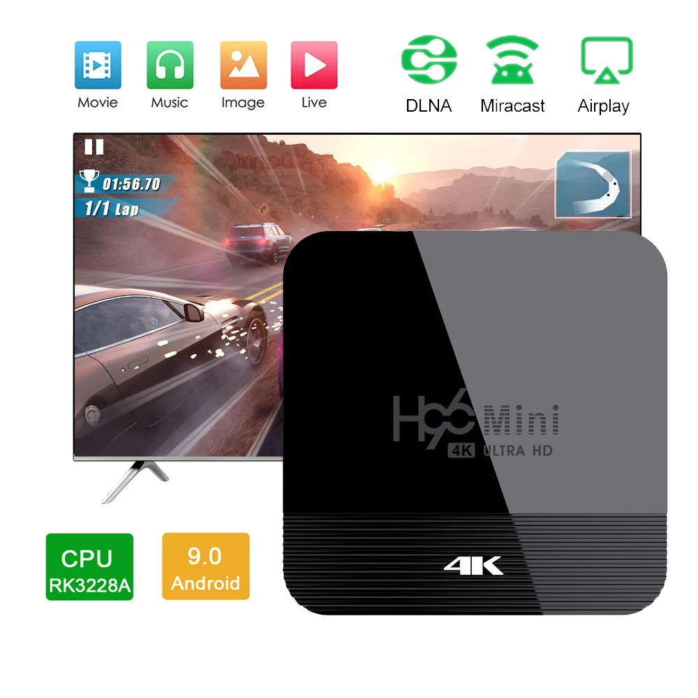 H96 мини H8 Android smart tv Box 2 Гб 16 Гб Rockchip RK3328A 1080p 4K BT4.0 Wifi 2,4G/5G Google Store Netflix H96Mini телеприставка