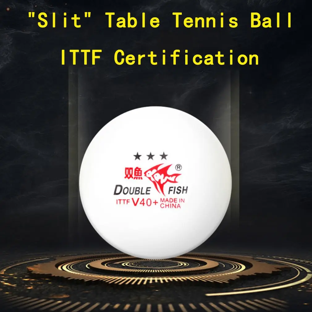 10pcs/set Double Fish V40+ 3 Stars 40mm White Table Tennis Balls ABS Plastic Seamed Balls Training Ping Pong Balls