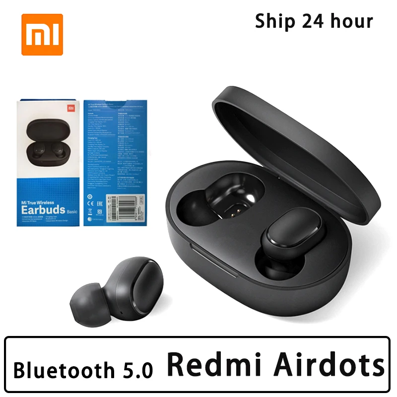 6 шт./лот Xiaomi Redmi Airdots TWS наушники беспроводные Bluetooth стерео 5 0 с микрофоном Handsfree AI