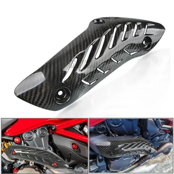 

New For Ducati Monster 821 1200 2014-2017 2016 2015 Carbon Fiber Muffler Pipe Exhaust Heat Shield Cover Guard Muffler Protector