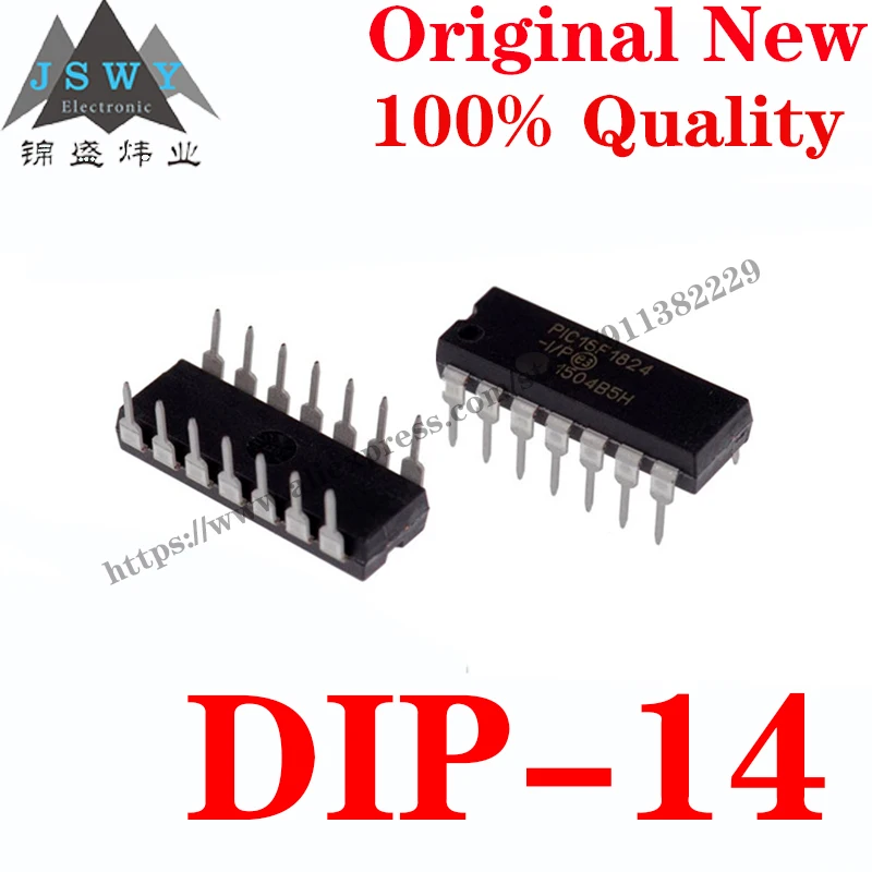 

10~100PCS PIC16F1824-I/P DIP-14 Semiconductor 8-bit Microcontroller -MCU IC Chip for module arduino Free Shiping PIC 16F1824-I/P