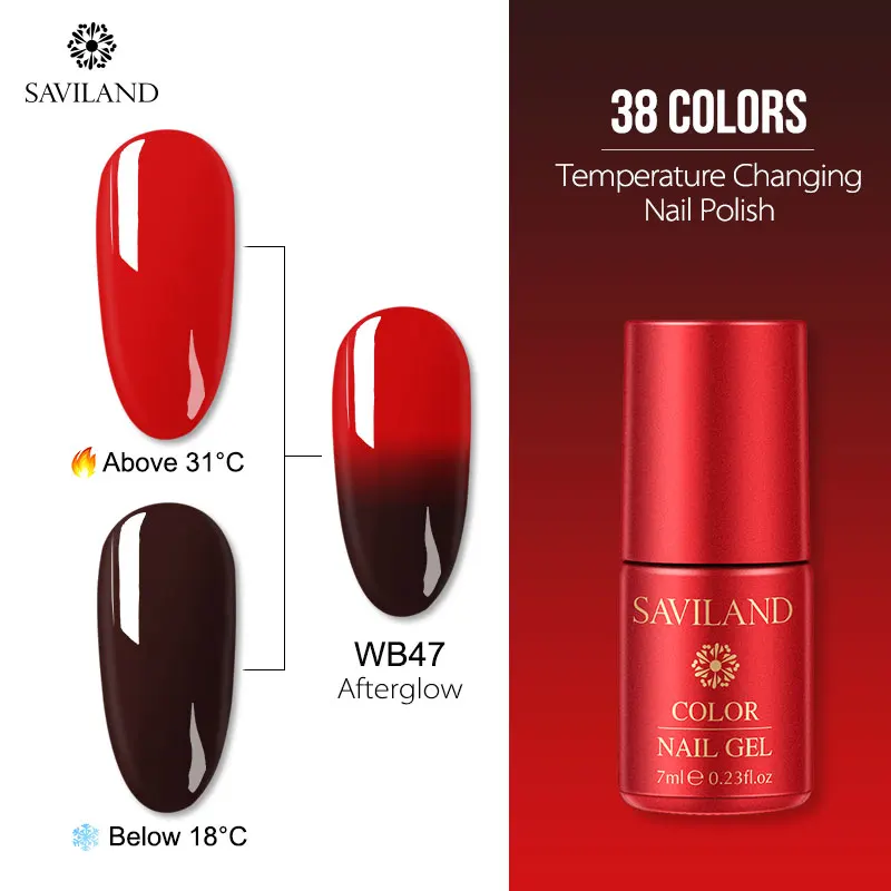 7ml WB47 SAVILAND температурный меняющий Цвет Гель-лак UV Vernis полуперманентный Блеск Гель-лак верхнее покрытие Гибридный лак для ногтей - Цвет: 7ml WB47