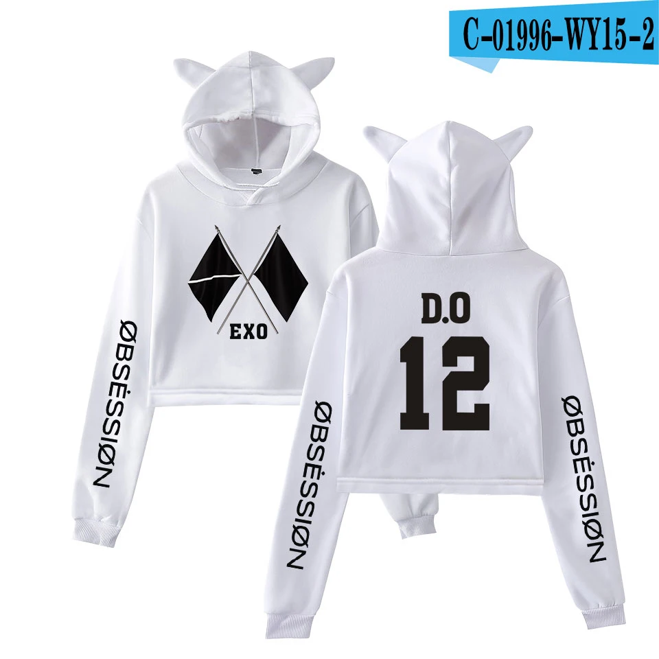 KPOP EXO, альбом,, 6-й альбом, OBSESSION WE ARE ONE EXO, модный принт, кошачьи уши, топ, женские толстовки, толстовка, сексуальная одежда - Цвет: picture color