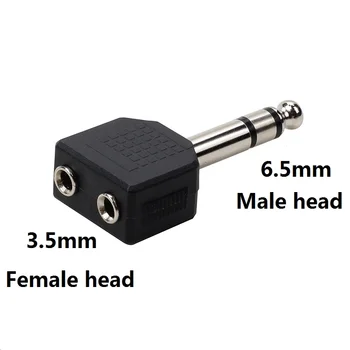 

Audio Converter 6.5 male To 3.5 Double Female Socket 6.35 Dual Channel To 2 Hole Jack 6.35 Dual Track to Double 3.5