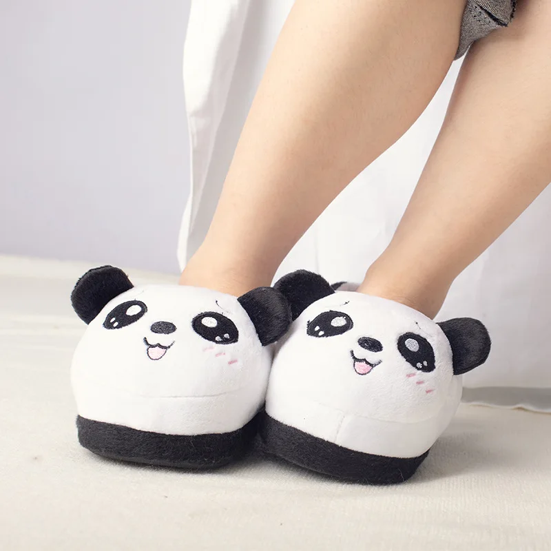 Panda Suihyung/Детские домашние тапочки; плюшевые тапочки с пандой; нескользящая домашняя обувь с мягкой подошвой; детская хлопковая обувь; зимняя обувь для мальчиков и девочек - Цвет: Panda
