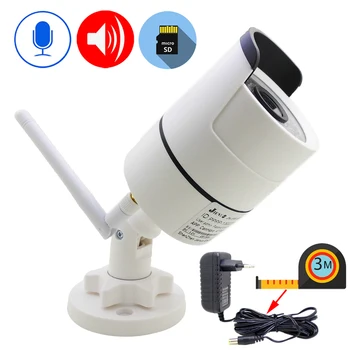 

720P 1080P IP Camera Wifi Outdoor Security Surveillance 3 Meter Power Wireless Audio Onvif Home Camera ipcam onvif SD Card Slot