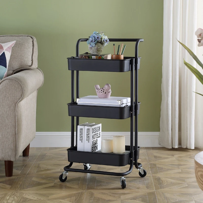 

With armrest Kitchen Storage Rack Fridge Side Shelf 2/3 Layer Plastic Removable With Wheels Bathroom Organizer Shelf Gap Holder