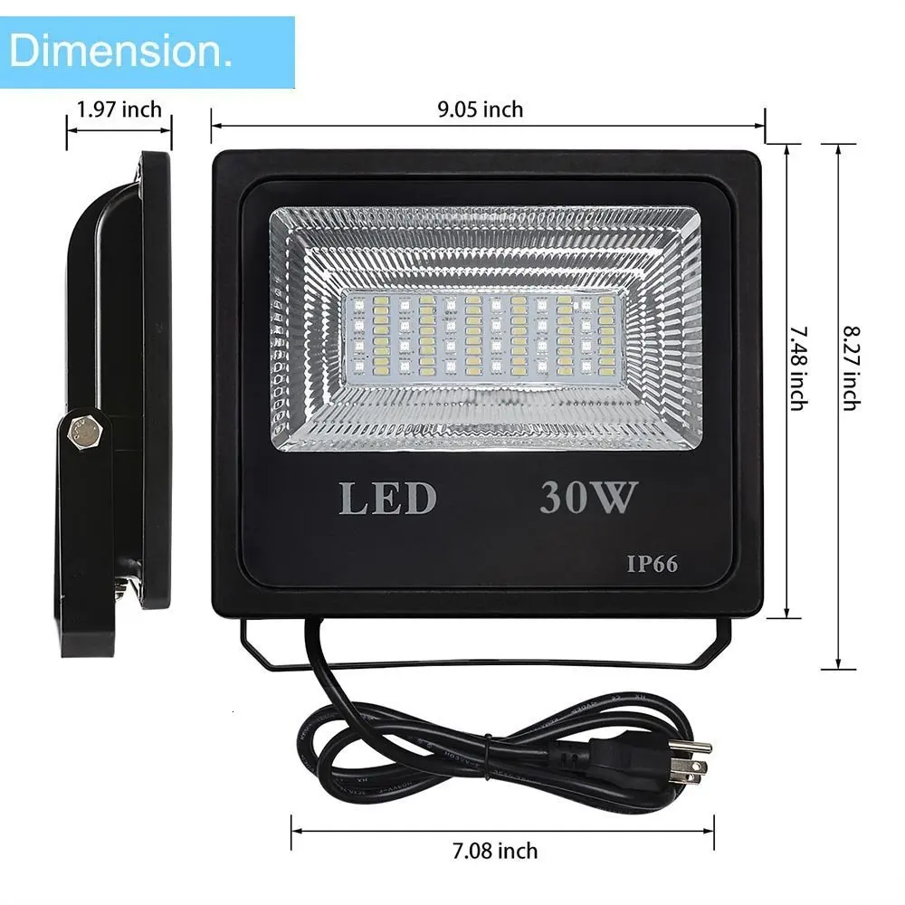 5PCS RGBW LED Floodlight 30W Bluetooth APP Group Control Smart Flood Light IP66 Waterproof Garden Color Changing Spotlight