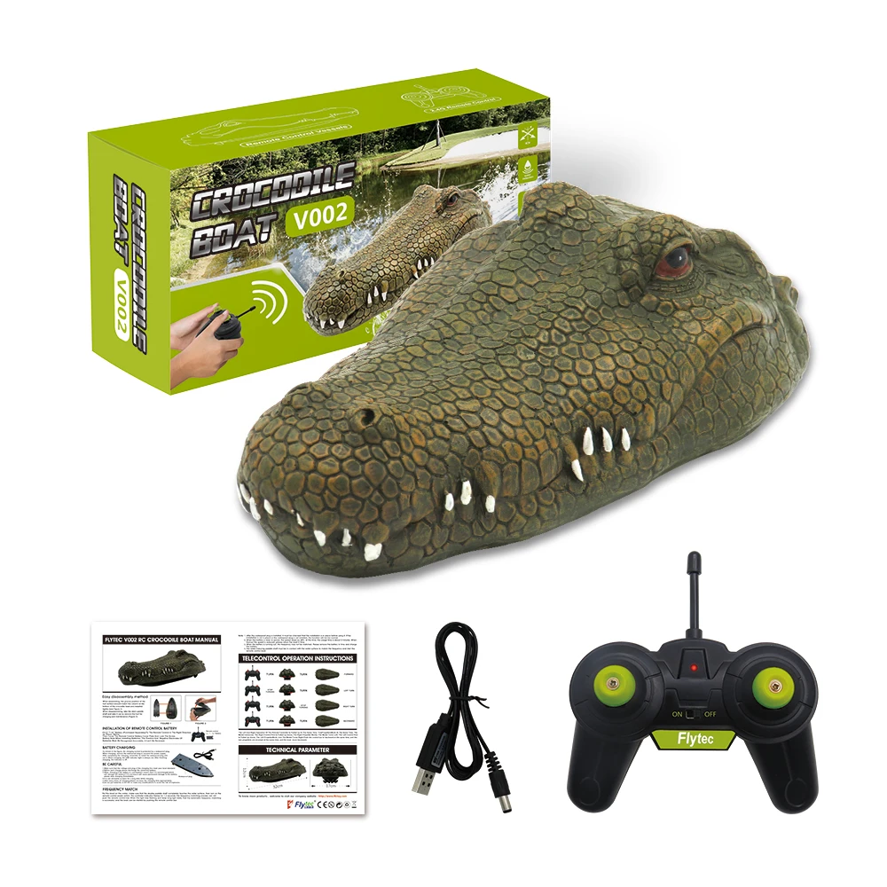 Flytec V002 RC голова крокодила 2,4G 4CH Моделирование RC лодка 7 км/ч модель крокодила игрушка животных дистанционное управление лодка подарки на Хэллоуин