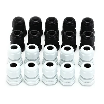 

10Pcs/lot PG11 Cables Glands Connectors IP68 Waterproof Black White 5-10mm Plastic Glands Connectors For Fixing Cables