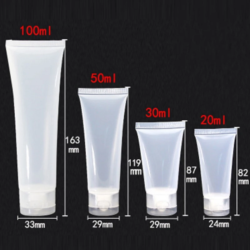 Refillable Tube Scrub Matte Empty Cosmetic Bottle Soft Tubes with Cap Travel Squeeze Make Up Container Refillable Bottles 100ml