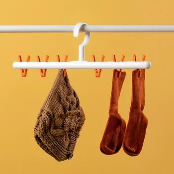 

Lingerie Multifunction Home Bathroom Balcony Laundry Bras PP Foldable Clip Hangers Portable Clothes With Drying Clips Underwear