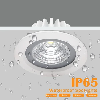 

Led Ip65 Downlight COB Downlight Recessed Led Ceiling Lamp 5W 7W 12W Led Spot Lamp Bathroom Balcony Toilet Waterproof Lighting