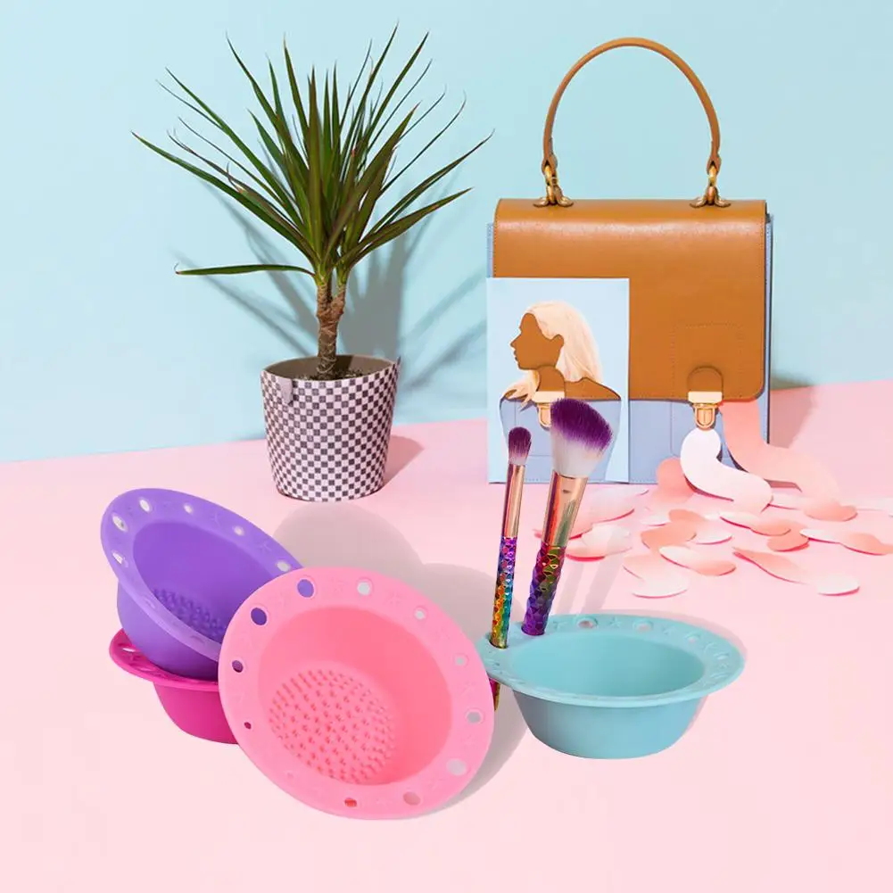 

1pc Multi-color Silicone Makeup Brush Cleaner Scrub Wash Cosmetic Brush Cleaning Pad