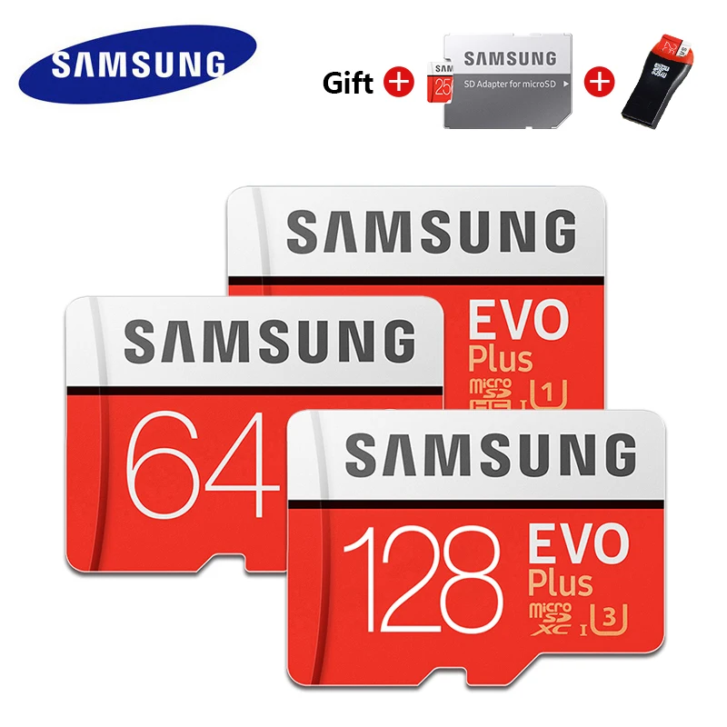 Карта памяти SAMSUNG Micro SD 256 ГБ 32 ГБ 64 Гб 128 ГБ SDHC SDXC класс EVO+ класс 10 C10 UHS TF SD карты транс флэш Microsd