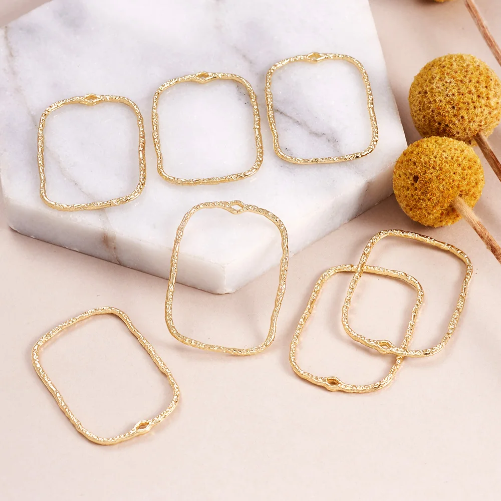 Alloy Open Back Bezel Pendants Rectangle Oval Round Frame Charms For DIY Resin Pressed Flower Jewelry Making Accessories 10pcs alloy pendant resin charms metal charm jewelry charms