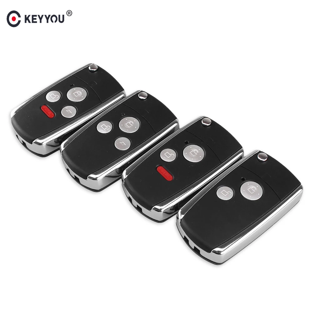 

KEYYOU 2 3 4 Buttons replacement Modified Folding Filp Car Remote Key Shell Case Cover Fob For HONDA Accord Civic CR-V Pilot Fit