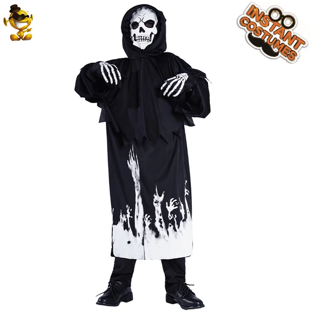 Faucheuse Costume Enfants Garçon Bourreau-Costume Mort GRIM REAPER Sense Halloween