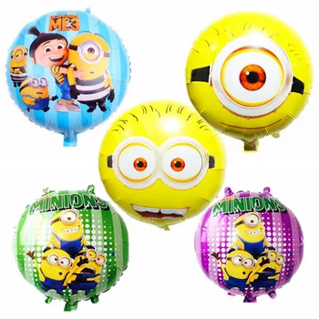 

wholesale 100pcs foil balloons new style minions balloon 18inch round minions toys for children birthday party balloons