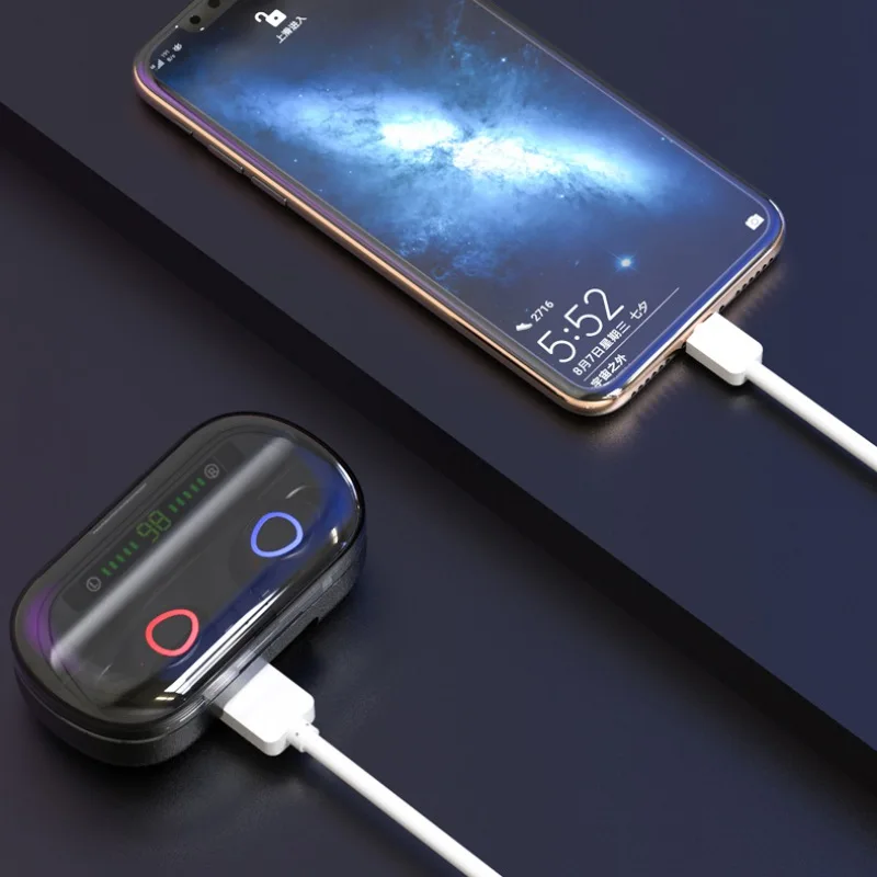 Bluetooth 5,0 водонепроницаемые спортивные наушники с шумоподавлением и чехол для зарядки
