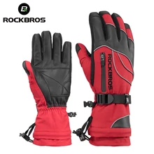 Rockbros à prova dwaterproof água de esqui-30 luvas de inverno à prova de vento snowmobile snowboard luvas de neve(China)