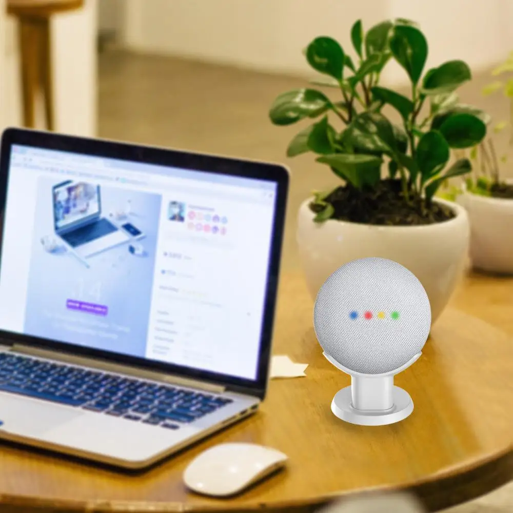 Speaker Stands Desktop Stand For Google Home Mini Nest Mini Voice Assistants Compact Holder Case Plug in Kitchen Bedroom Study Audio Mount