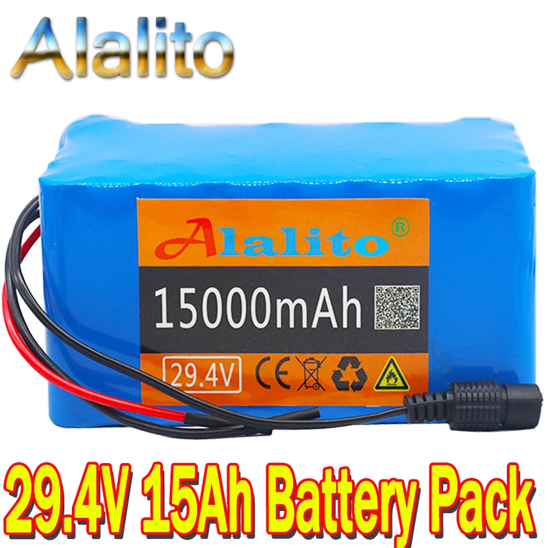 7S5P 24v 15Ah Battery pack 250w 29.4V 15000mAh Lithium-ion battery Suitable for wheelchair motor power electric bicycle BMS | Электроника
