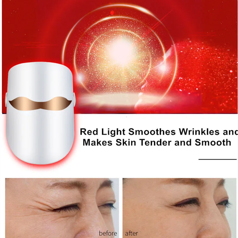 LED Spectrum Mask Skin Firming Oil Control Acne Remove Wrinkles Whitening Fading Spot Adsorb Essence Photon Electronic Mask images - 6