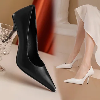 

shoes 2020 spring and autumn new light mouth leather single shoes pointed sexy four seasons thin high heels green