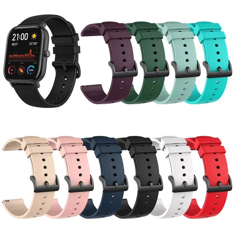 Ремешок для часов Amazfit GTS 2 силиконовый браслет GTR 42 мм huawei Smartwatch Huami Bip BIT gts band 20 |