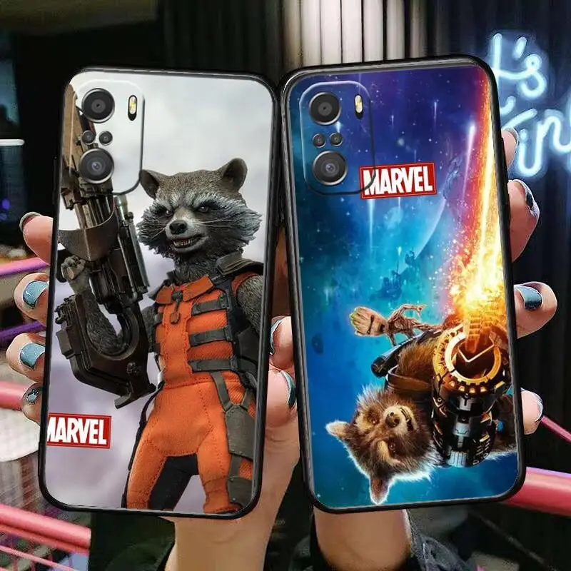 Мягкий черный чехол для телефона Rocket Marvel Xiaomi Redmi Note 10S 10 9T 9S 9 8T 8 7S 7 6 5A 5 Pro Max |