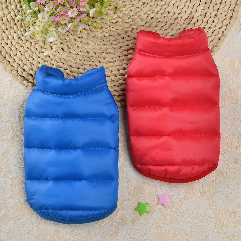 

Two side wear cat Dog Clothes Winter Puppy Coat Dog Down jacket Thicken Warm cotton Pet Clothing for Small Medium Dogs