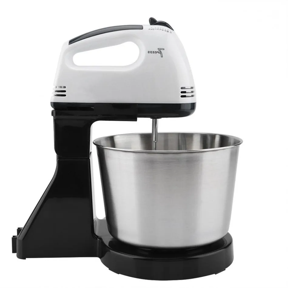 Black EU VOGVIGO Electric Food Stand Mixer 7Speed Tilt-Head Stainless Steel Bowl Dough Bread Cake Kitchen Egg Beater Cooking Tools - Цвет: Black EU
