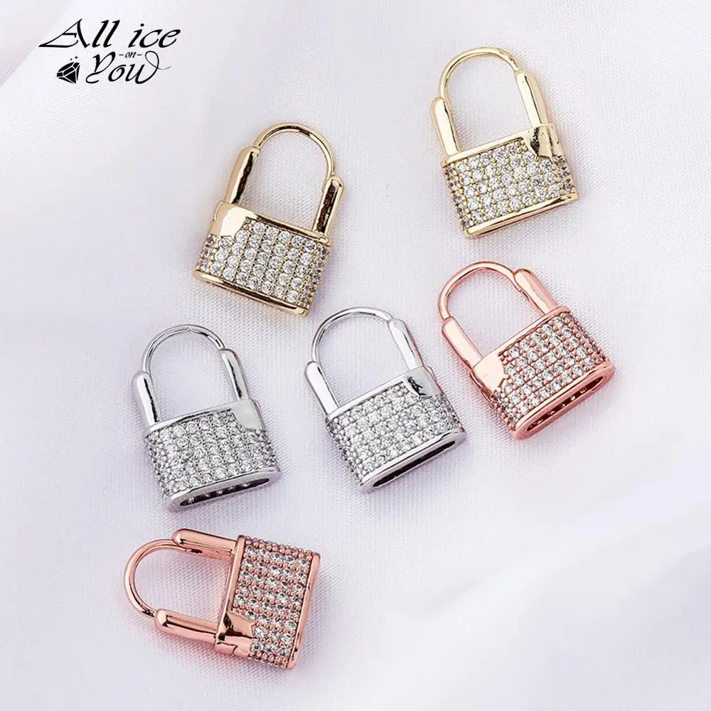 ALLICEONYOU высокое качество хип хоп серьги с замком Iced Out Кубический Цирконий